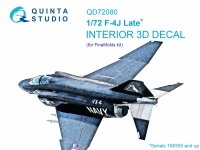 Quinta Studio QD72080 F-4J Late 3D-Printed & coloured Interior on decal paper (Fine Molds) 1/72