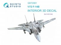 Quinta Studio QD72061 F-14B 3D-Printed & coloured Interior on decal paper (GWH) 1/72