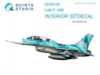 Quinta Studio QD48168 F-16B 3D-Printed & coloured Interior on decal paper (for Kinetic kit) 1/48