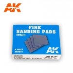 AK Interactive AK9018 FINE SANDING PADS 400 GRIT. 4 UNITS.