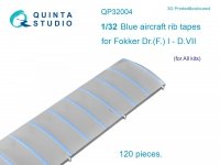 Quinta Studio QP32004 Blue rib tapes Fokker Dr. (F.)I-D.VII (for All kit) 1/32
