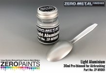 Zero Paints ZP-M1001 Light Aluminium Paint Zero Metal Finishes 30ml