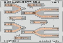 Eduard 32888 Seatbelts RFC WWI STEEL 1/32