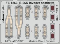 Eduard FE1263 B-26K Invader seatbelts STEEL ICM 1/48