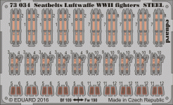 Eduard 73034 Seatbelts Luftwaffe WWII fighters STEEL 1/72
