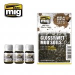 AMMO of Mig Jimenez 7442 GLOSSY WET MUD SOILS 3x35ml