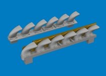 Eduard 672406 Bf 109G-6 exhaust stacks PRINT Tamiya 1/72