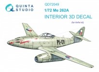 Quinta Studio QD72049 Me-262A 3D-Printed & coloured Interior on decal paper (Airfix) 1/72