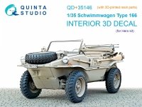 Quinta Studio QD+35146 Schwimmwagen Type 166 3D-Printed & coloured Interior on decal paper (Hero) (with 3D-printed resin parts) 1/35