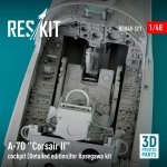 RESKIT RSU48-0321 A-7D Corsair II cockpit (Detailed edition) for Hasegawa kit (3D Printed) 1/48
