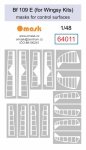 Omask 64011 Bf Bf 109 E masks for control surfaces (for Wingsy Kits) 1/48