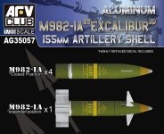 AFV Club AG35057 Aluminum M982-IA Excalibur 155mm Artillery Shell  1/35