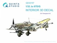 Quinta Studio QD32167 Ju 87D/G 3D-Printed & coloured Interior on decal paper (Hasegawa) 1/32