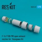 RESKIT RSU72-0087 F-16 F100-PW open exhaust nozzles for Hasegawa 1/72