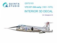 Quinta Studio QD72103 CF-104 early 3D-Printed & coloured Interior on decal paper (Hasegawa) 1/72