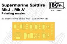 IBG 72M011 Supermarine Spitfire Mk.I - Mk.V Painting masks for all IBG Models Spitfire Mk.I - Mk.V and PR kits 1/72