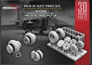 RESArm 48-03085 MIG-23 ML-MLD-MLA-P - Wheels under load (3D resin printing) 1/48