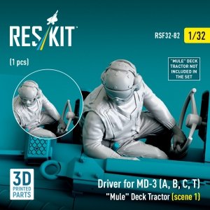 RESKIT RSF32-0082 Driver for MD-3 (A, B, C, T) Mule Deck Tractor (scene 1) (1 pcs) (3D Printed) (1/32)