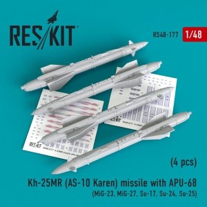 RESKIT RS48-0177 Kh-25MR (AS-10 Karen) missile with APU-68 (4 pcs) 1/48