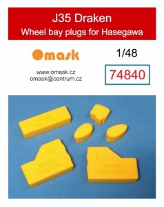 Omask 74840 J35 Draken wheel bay plugs (for Hasegawa) 1/48