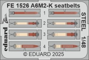 Eduard FE1526 A6M2-K seatbelts STEEL EDUARD 1/48