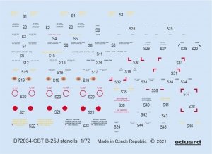 Eduard D72034 B-25J stencils HASEGAWA/REVELL 1/72