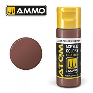 AMMO of Mig Jimenez 20055 ATOM COLOR Umber Brown 20ml