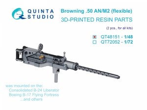 Quinta Studio QT48151 Browning .50 AN_M2 (flexible) Machine Gun, 2 pcs (for all kits) 1/48