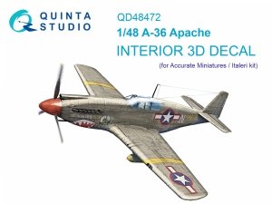 Quinta Studio QD48472 A-36 3D-Printed coloured Interior on decal paper (Accurate Miniatures/Italeri) 1/48