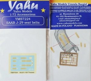 Yahu YMS7224 SAAB J-29 Tunnan seat belts 1/72
