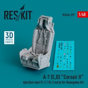 RESKIT RSU48-0397 A-7 (E,D) Corsair II ejection seat IC-2 / IG-2 early for Hasegawa kit (3D Printed) 1/48