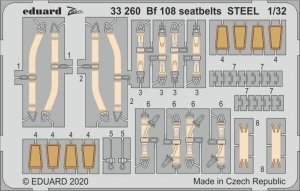 Eduard 33260 Bf 108 seatbelts STEEL 1/32 EDUARD