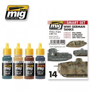 AMMO of Mig Jimenez 7144 WWI GERMAN TANKS 4x17ml