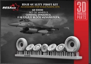 RESArm 48-03030 F 16 - Wheels under load (3D resin printing) 1/48