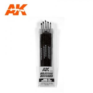 AK Interactive AK9088 SILICONE BRUSHES HARD TIP MEDIUM 5 pcs