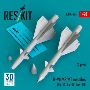 RESKIT RS48-0574 R-98 MR/MT missiles (2 pcs) (3D Printed) 1/48