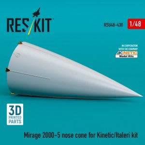 RESKIT RSU48-0430 Mirage 2000-5 nose cone for Kinetic/Italeri kit (3D Printed) 1/48