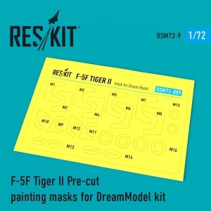 RESKIT RSM72-0009 F-5F TIGER II PRE-CUT PAINTING MASKS FOR DREAMMODEL KIT 1/72