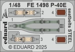 Eduard FE1498 P-40E seatbelts STEEL Eduard 1/48