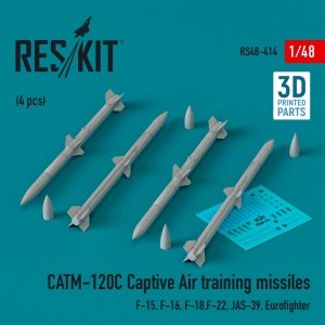 RESKIT RS48-0414 CATM-120C Captive air training missiles (4 pcs) (3D Printed) 1/48