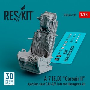RESKIT RSU48-0395 A-7 (E,D) Corsair II ejection seat SJU-8/A late for Hasegawa kit (3D Printed) 1/48