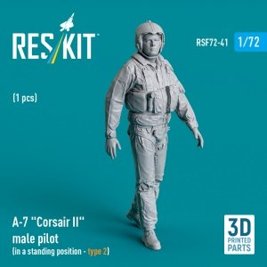 RESKIT RSF72-0041 A-7 Corsair II male pilot (in a standing position - type 2) (1 pcs) (3D Printed) (1/72)