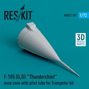 RESKIT RSU72-0287 F-105 (G,D) Thunderchief nose cone with pitot tube for Trumpeter kit (3D Printed) 1/72