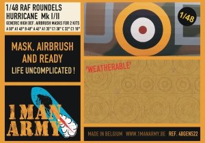 1 Man Army 48GEN522 RAF Roundels Hurricane Mk I/II 1/48