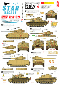 Star Decals 72-A1024 German tanks in Italy # 4. PzKpfw III and IV. 1/72