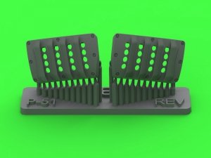 Master AM-32-141 P-51 Mustang - pokrywa wlotu powietrza do gaźnika - typ z żaluzjami dla RAF - wersja B (do modelu Revell) 1/32