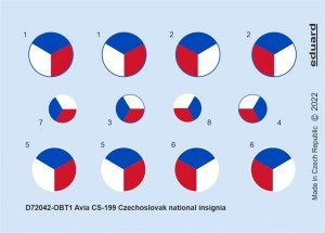 Eduard D72042 CS-199 Czechoslovak national insignia Eduard 1/72