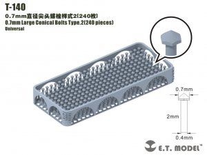 E.T. Model T-140 0.7mm Large Conical Bolts Type.2 240 pieces