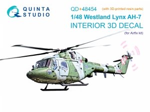 Quinta Studio QD+48454 Lynx AH-7 3D-Printed & coloured Interior on decal paper (Airfix) (with 3D-printed resin parts) 1/48