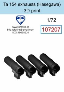 Omask 107207 Ta 154 exhausts (Hasegawa) 3D print 1/72